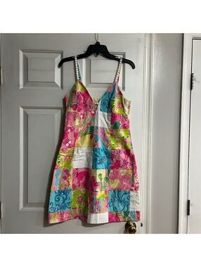Lilly Pulitzer Patchwork Floral Cotton Sundress with Crochet Straps